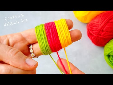 It's so Beautiful 💖🌟 Superb Woolen Flower Craft Ideas with Finger - Hand Embroidery Amazing Flowers