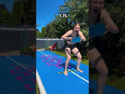 Wer als ERSTES KEIN WASSER mehr hat VERLIERT! 💦🧼// @Itsmisabell // #airtrack #fails #challenge
