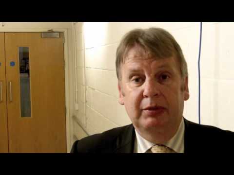 Rhodri Glyn Thomas backstage at conference