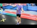 Little Girl Kid Jumping On Big Trampoline At Kids Gym Carolina Gymnastics Academy