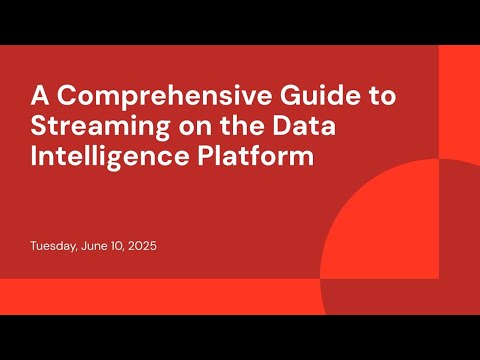 Watch: A Comprehensive Guide to Streaming on the Data Intelligence Platform