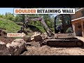 Time To Build The HUGE Natural Boulder Retaining Wall Behind The House... (Mini Excavator)
