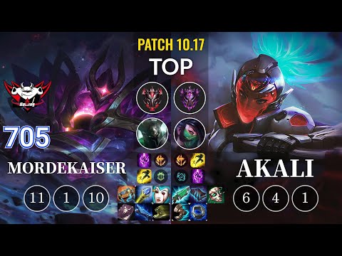 JDG 705 Mordekaiser vs Akali Top - KR Patch 10.17