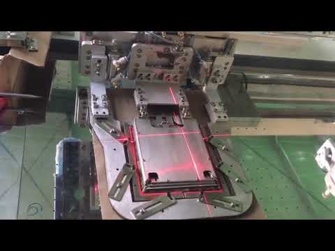Automatic sewing machine for sewing large patch pockets on work clothes RM-310CP video