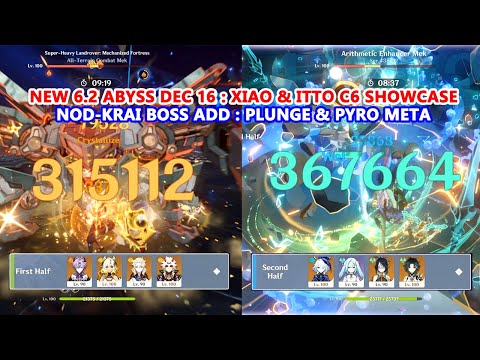 New 6.2 Abyss Dec 16 : Xiao & Itto C6 Showcase | Nod-krai Boss Add : Plunge & Pyro Meta