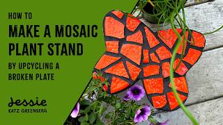 I Turned a Broken Plate into a Beautiful Mosaic Plant Stand (Beginner DIY)