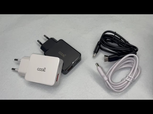 Cargador Red Cool Ultra Fast PD Tipo-C + USB GaN 65W Blanco video