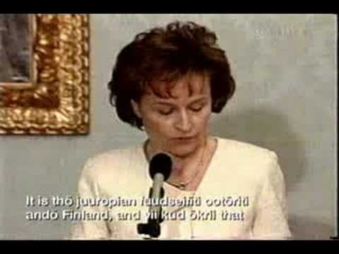 Anneli Jäätteenmäki puhuu "englantia"
