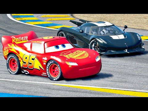 Koenigsegg Jesko Absolut vs Lightning McQueen at Le Mans 24h Circuit