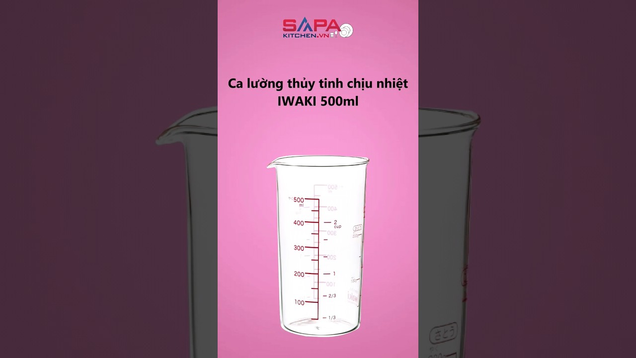Ca lường, ly đong thủy tinh chịu nhiệt Iwaki 500 ml