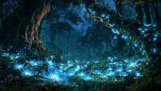 The Glowing Blue Blossom Forest 🌙 | Enchanted Music & Magical Ambience for Healing, Stress Relief