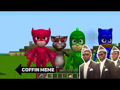Who Will Win Talking Tom.EXE or PJ MASKS in Minecraft - Coffin Meme