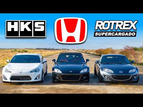 Honda S2000 vs GT86 y MX-5 supercargados: ARRANCONES