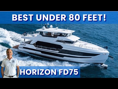 BEST LOWER DECK UNDER 80 FEET ! - HORIZON FD75 BOAT WALKTHROUGH