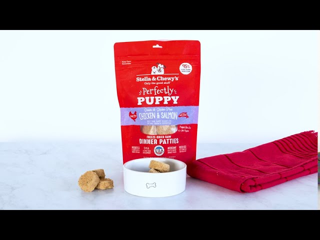 ستيلا اند تشيويز فطائر اللحم البقري وسمك السلمون للجراء