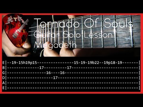 Tornado Of Souls Guitar Solo Lesson - Megadeth  (with tabs)