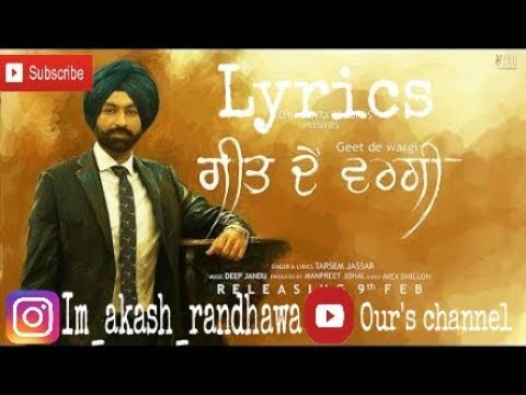 Geet de wargi /tarsem jassar / lyrical video / For whatsapp status