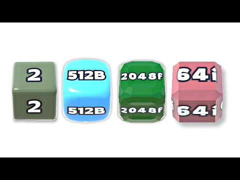 Jelly Run 2048 ULTIMATE Gameplay | 4 Shape Play Showdown! | 32M vs 512B vs 2048f vs 64i Race