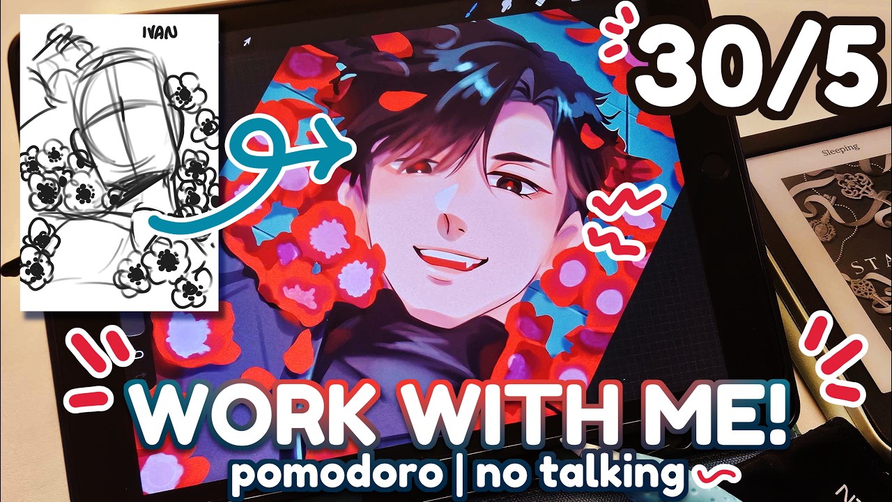 WORK/DRAW With Me! 3 | Pomodoro Timer | No Talking
