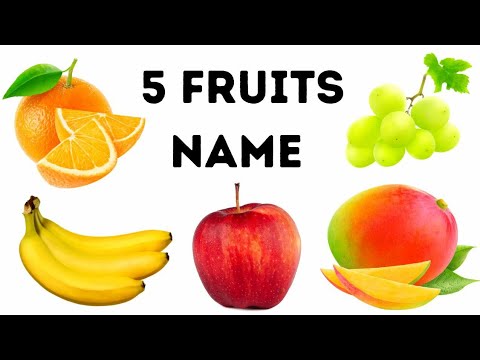 Learn 5 fruits name in english | fruits name with spelling and pictures | fruit name for kid's