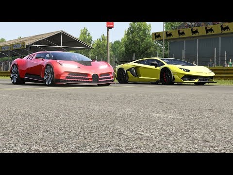 Bugatti Centodieci vs Lamborghini Aventador SVJ at Monza Full Course