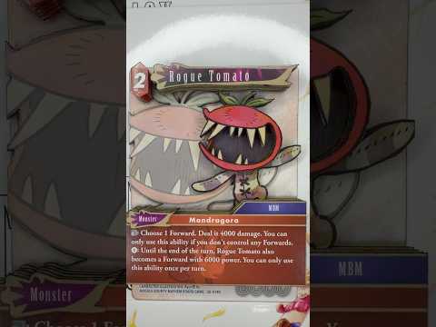A 3D Shadowbox Card of a Rogue Tomato from Final Fantasy Moogle Bounty Mayhem Board Game.