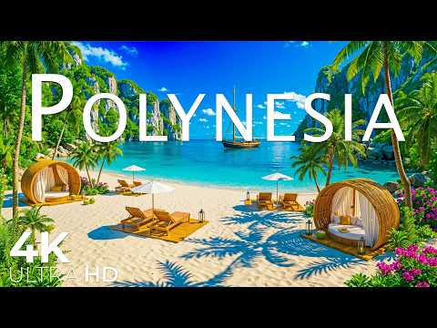 FLYING OVER POLYNESIA (4K UHD) - Soothing Music Along With Amazing Nature Video - 4K Video UltraHD