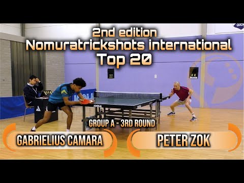 Top 20 Group A - Gabrielius Camara vs Peter Zok - Nomuratrickshots international #tabletennis