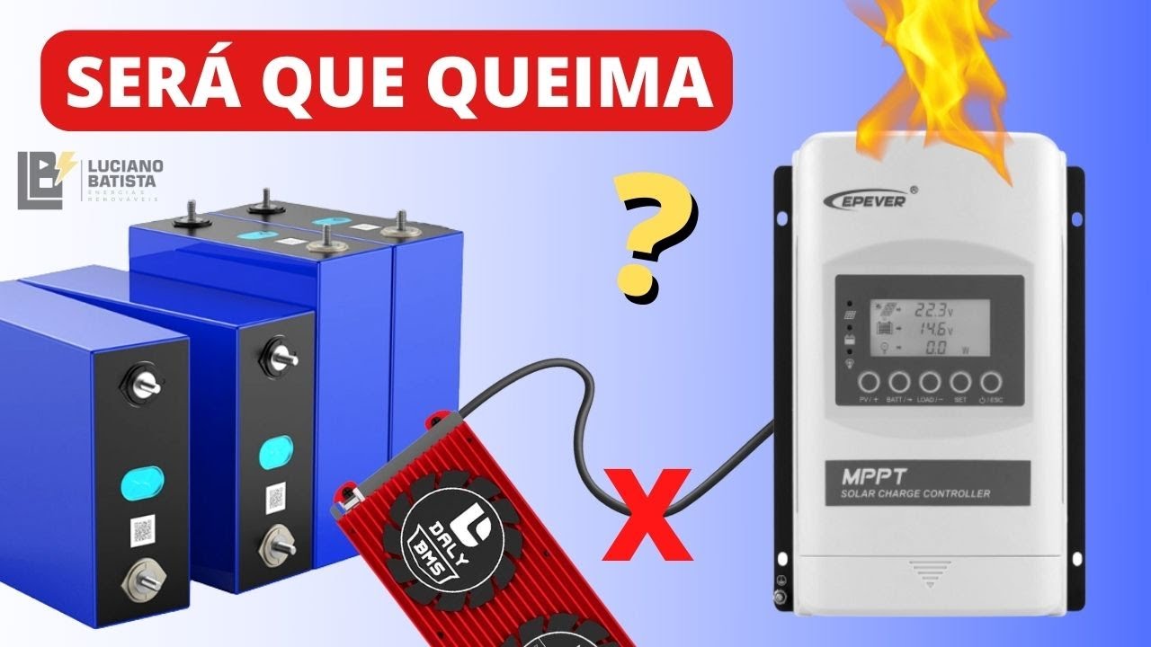 🔥Bateria LiFePO4 com BMS queima controlador quando ativa PROTEÇÃO de carregamento ?