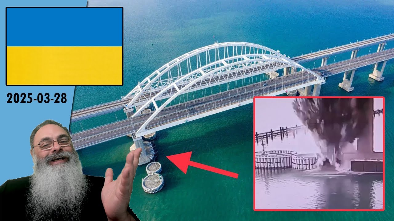 #Ucrânia 2025-06-03: UCRÂNIA ATINGE FUNDAÇÃO da PONTE da CRIMÉIA no PONTO MAIS SENSÍVEL