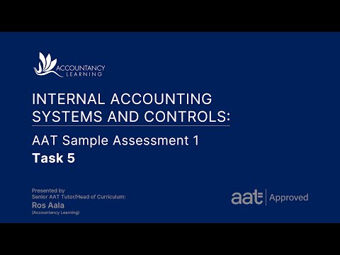 Internal Accounting Systems and Controls (INAC): AAT Sample Assessment 1 - Task 5 (of 5)