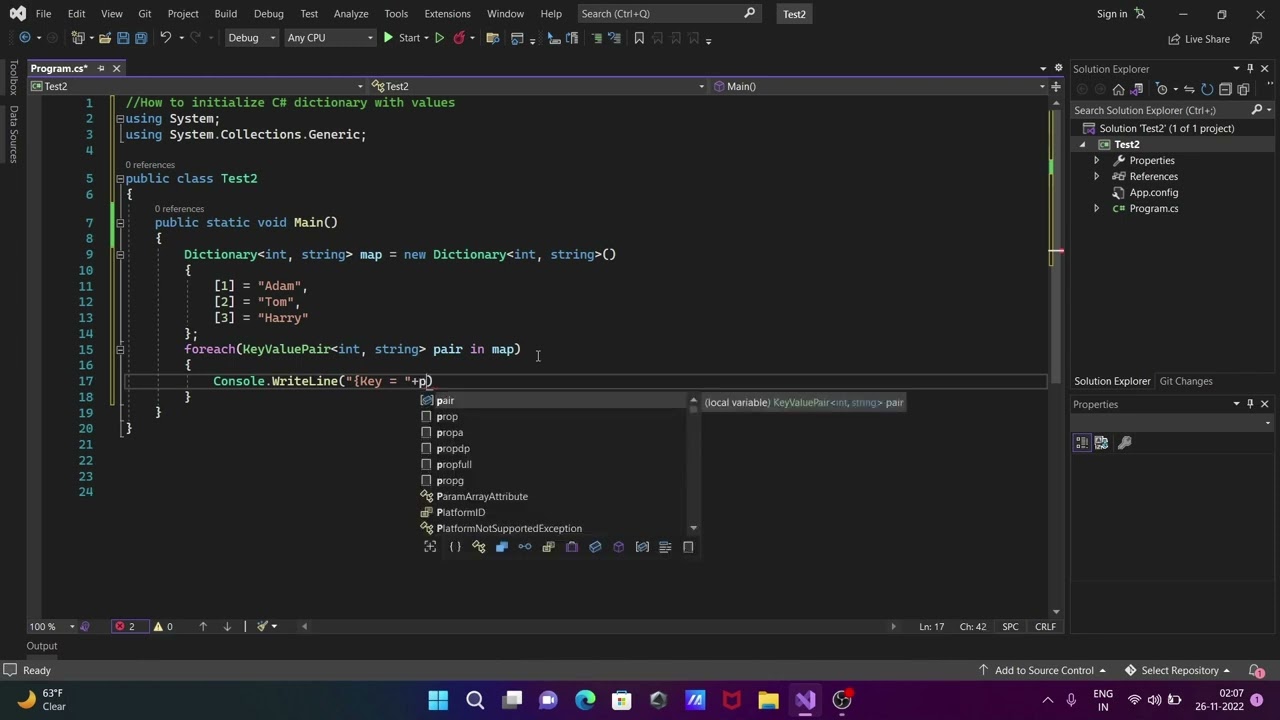 How do you initialize a dictionary in C?How do you initialize a