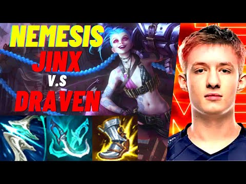 NEMESIS PLAYS JINX VS DRAVEN ADC |EUW CHALLENGER PATCH 11.4| [League of Legends] Full Gameplay