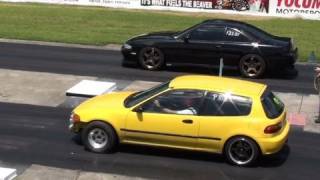 preview picture of video 'Civic vs 240SX Turbo @ Beaver Springs Dragway'