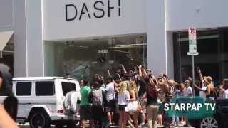 Khloé and Kourtney Kardashian at the DASH Store in LA