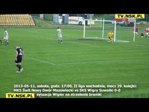 tv.nsk.pl 2013-05-11 MKS Świt Nowy Dwór Mazowiecki - SKS Wigry Suwałki 0-0 słupek Wigier
