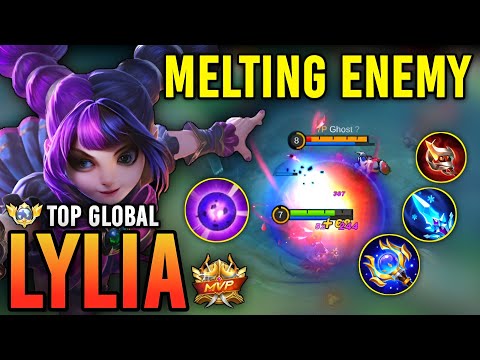 MELTING ENEMY!! LYLIA BEST BUILD AND EMBLEM 2023 | TOP GLOBAL LYLIA GAMEPLAY - MOBILE LEGENDS