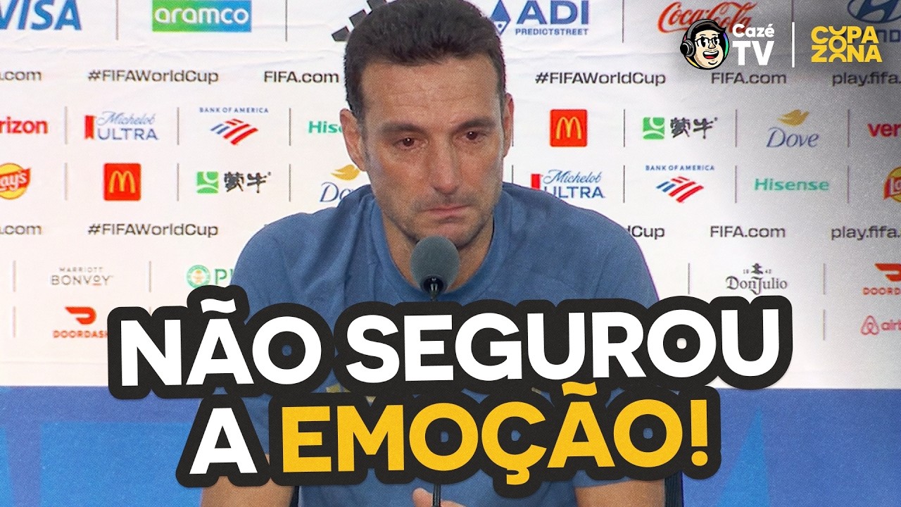 SCALONI NÃO SEGURA A EMOÇÃO E ENCERRA A COLETIVA NO MEIO! | COPAZONA