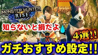【MHRise】やらなきゃ損する!! ガチでしといた方が良いおすすめ設定！！　４選!!