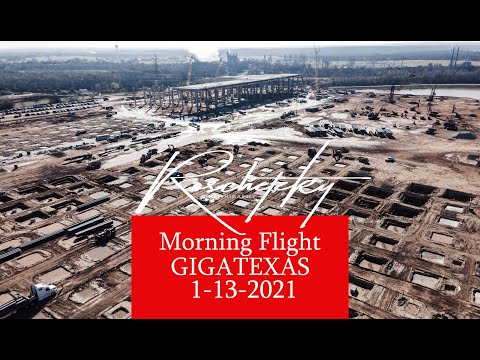 Morning at GigaTexas - 1-13-2021 - Cyber Edit Lots of Extended Time-lapse and Drone Footage
