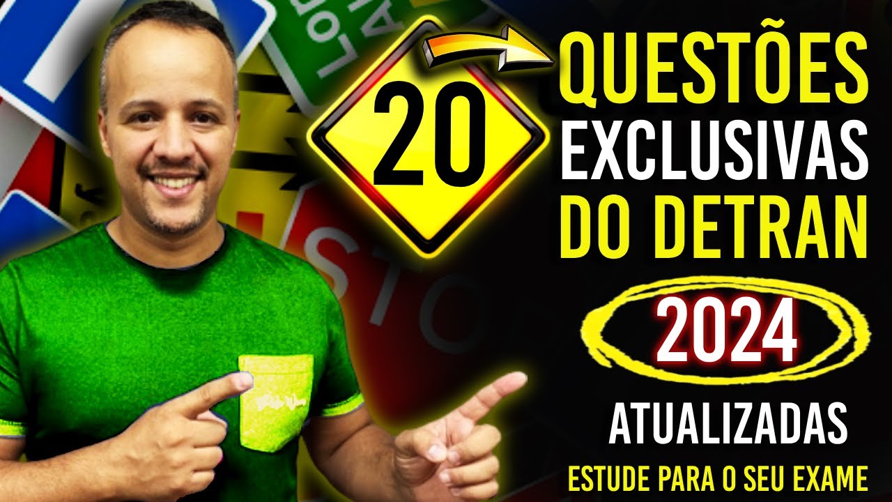 SIMULADO DO DETRAN 2024 - REVISÃO DE 20 QUESTÕES DE LEGISLAÇÃO- PROVA SIMULADA DO DETRAN 2024