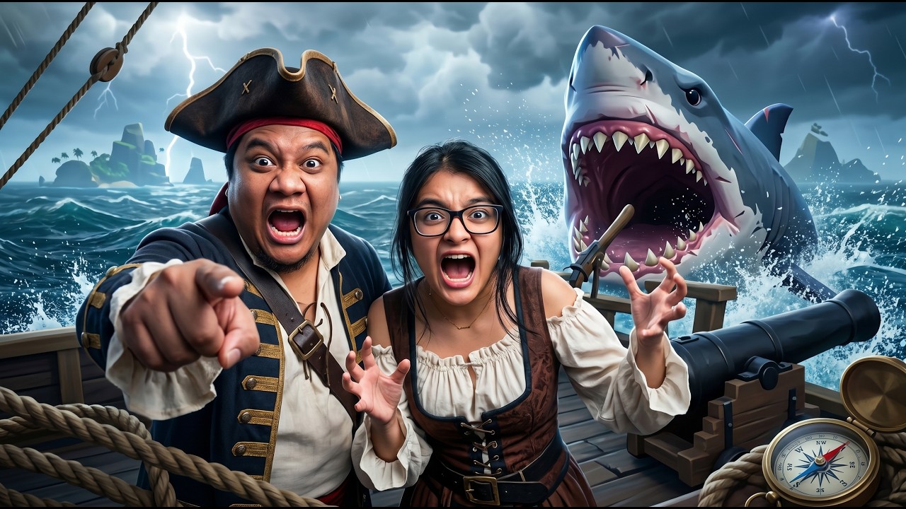 SUAMI DITINGGAL BERSAMA MEGALODON - Sea of Thieves NGAKAK ABIS‼️