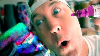 GALAXY Tumbler Tutorial - Alcohol Inks Holographic Glitter Stars!!😱