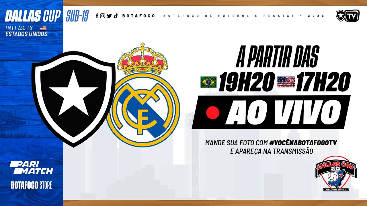 AO VIVO: Botafogo enfrenta o Real Madrid pela Dallas Cup Sub-19 nos Estados Unidos