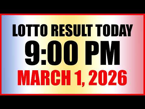 Lotto Result Today 9pm Draw March 1, 2026 Swertres Ez2 PCSO