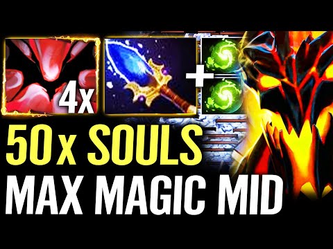 🔥 50x SOULS MAX MAGIC Shadow Fiend MID — Aghanim + Refresher 4x Ult 20.000 Gold Comeback Dota 2 Pro