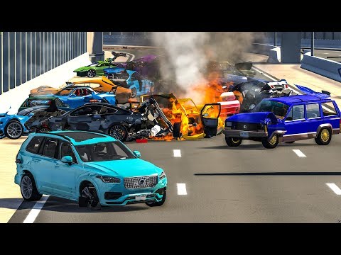 MASSIVE SPIKE STRIP PILE UP CRASHES #1 - BeamNG Drive | CRASHdriven