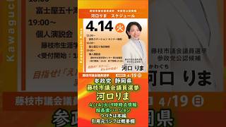 参政党【河口りま】藤枝市議会議員選挙🍊藤枝市議会議員候補🍊20260414-9時時点の情報🍊超高速バージョン #河口りま#参政党