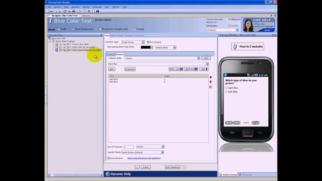 SurveyToGo Getting Started 03 - Creating a Simple Survey & Sync to the tablet