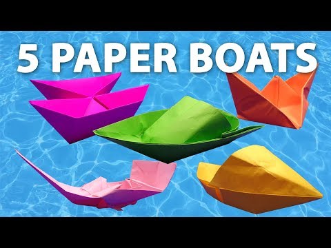 5 Paper Boats | How to Make Paper Boats | Origami Boats Step by Step |